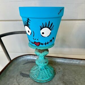 Hand-Painted Sally Nightmare Before Christmas Terracotta 6” Pot